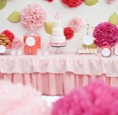 Оформление стола в розовом цвете